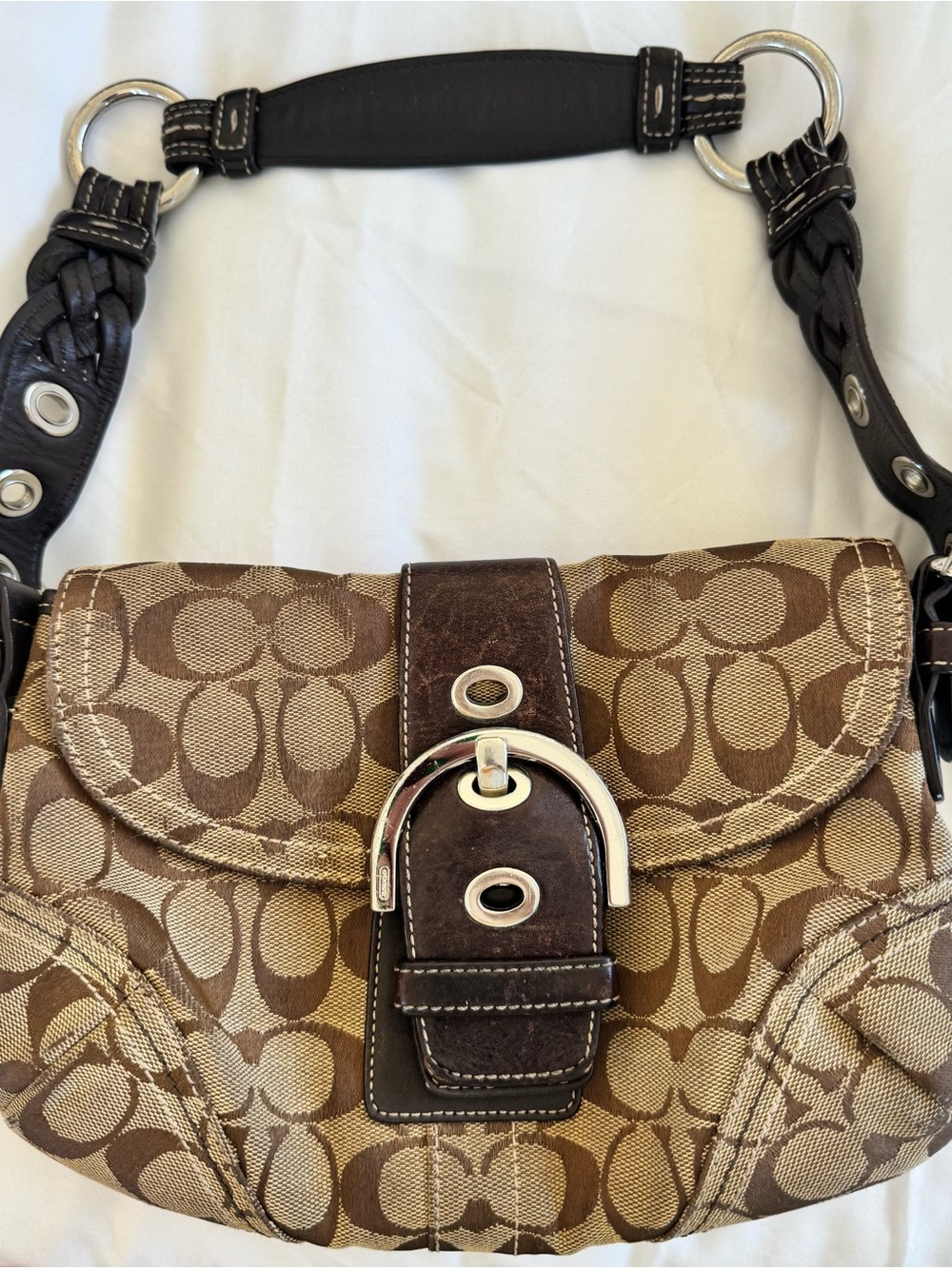 Y2K vintage Coach soho signature jacquard shoulder bag - Picture 9 of 15